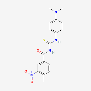 molecular formula C17H18N4O3S B3678733 N-({[4-(dimethylamino)phenyl]amino}carbonothioyl)-4-methyl-3-nitrobenzamide 