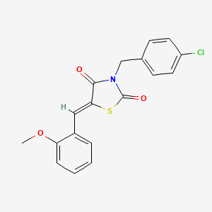molecular formula C18H14ClNO3S B3678736 3-(4-chlorobenzyl)-5-(2-methoxybenzylidene)-1,3-thiazolidine-2,4-dione 