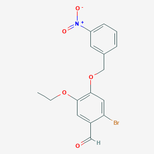 molecular formula C16H14BrNO5 B3678751 2-bromo-5-ethoxy-4-[(3-nitrobenzyl)oxy]benzaldehyde 