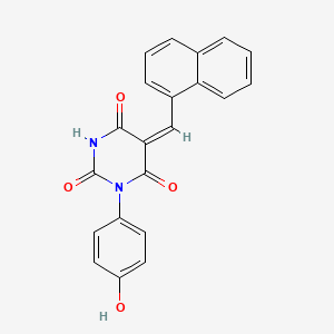 molecular formula C21H14N2O4 B3678756 1-(4-hydroxyphenyl)-5-(1-naphthylmethylene)-2,4,6(1H,3H,5H)-pyrimidinetrione 