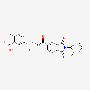 molecular formula C25H18N2O7 B3678764 2-(4-methyl-3-nitrophenyl)-2-oxoethyl 2-(2-methylphenyl)-1,3-dioxo-5-isoindolinecarboxylate 