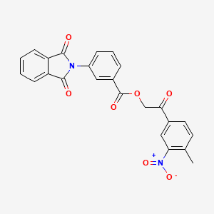molecular formula C24H16N2O7 B3678770 2-(4-methyl-3-nitrophenyl)-2-oxoethyl 3-(1,3-dioxo-1,3-dihydro-2H-isoindol-2-yl)benzoate 