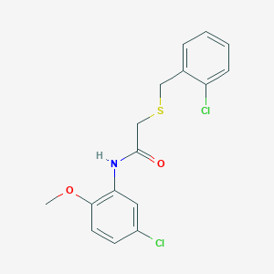 molecular formula C16H15Cl2NO2S B3678777 2-[(2-chlorobenzyl)thio]-N-(5-chloro-2-methoxyphenyl)acetamide 