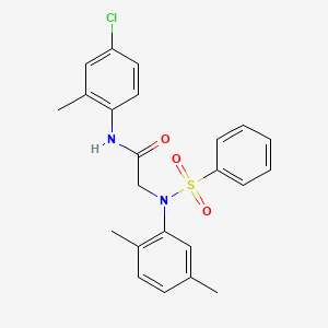 molecular formula C23H23ClN2O3S B3678797 N~1~-(4-chloro-2-methylphenyl)-N~2~-(2,5-dimethylphenyl)-N~2~-(phenylsulfonyl)glycinamide 