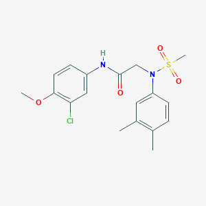 molecular formula C18H21ClN2O4S B3678806 N~1~-(3-chloro-4-methoxyphenyl)-N~2~-(3,4-dimethylphenyl)-N~2~-(methylsulfonyl)glycinamide 