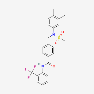 molecular formula C24H23F3N2O3S B3678818 4-{[(3,4-dimethylphenyl)(methylsulfonyl)amino]methyl}-N-[2-(trifluoromethyl)phenyl]benzamide 