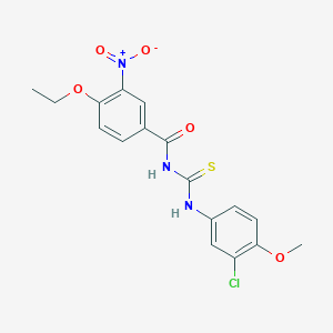 molecular formula C17H16ClN3O5S B3678824 N-{[(3-chloro-4-methoxyphenyl)amino]carbonothioyl}-4-ethoxy-3-nitrobenzamide 