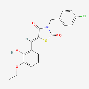 molecular formula C19H16ClNO4S B3678829 3-(4-chlorobenzyl)-5-(3-ethoxy-2-hydroxybenzylidene)-1,3-thiazolidine-2,4-dione 