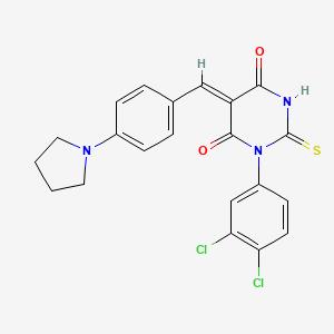 molecular formula C21H17Cl2N3O2S B3678840 1-(3,4-dichlorophenyl)-5-[4-(1-pyrrolidinyl)benzylidene]-2-thioxodihydro-4,6(1H,5H)-pyrimidinedione 