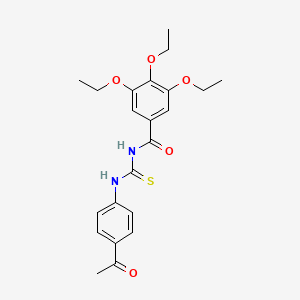 molecular formula C22H26N2O5S B3678847 N-{[(4-acetylphenyl)amino]carbonothioyl}-3,4,5-triethoxybenzamide 