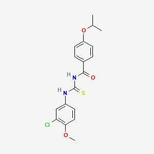 molecular formula C18H19ClN2O3S B3678850 N-{[(3-chloro-4-methoxyphenyl)amino]carbonothioyl}-4-isopropoxybenzamide 