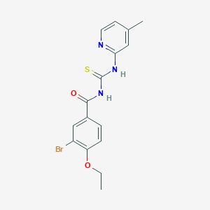 molecular formula C16H16BrN3O2S B3678871 3-bromo-4-ethoxy-N-{[(4-methyl-2-pyridinyl)amino]carbonothioyl}benzamide 