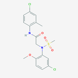 molecular formula C17H18Cl2N2O4S B3678877 N~2~-(5-chloro-2-methoxyphenyl)-N~1~-(4-chloro-2-methylphenyl)-N~2~-(methylsulfonyl)glycinamide 