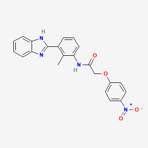 molecular formula C22H18N4O4 B3678898 N-[3-(1H-benzimidazol-2-yl)-2-methylphenyl]-2-(4-nitrophenoxy)acetamide 