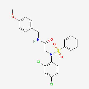 molecular formula C22H20Cl2N2O4S B3678902 N~2~-(2,4-dichlorophenyl)-N~1~-(4-methoxybenzyl)-N~2~-(phenylsulfonyl)glycinamide 