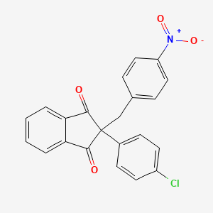 molecular formula C22H14ClNO4 B3678914 2-(4-chlorophenyl)-2-(4-nitrobenzyl)-1H-indene-1,3(2H)-dione 