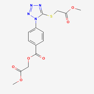 molecular formula C14H14N4O6S B3678932 2-methoxy-2-oxoethyl 4-{5-[(2-methoxy-2-oxoethyl)thio]-1H-tetrazol-1-yl}benzoate 