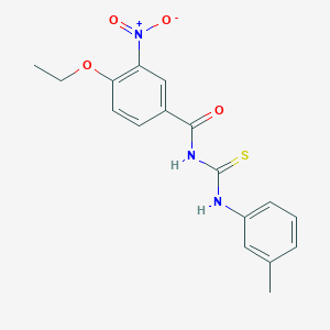 molecular formula C17H17N3O4S B3678942 4-ethoxy-N-{[(3-methylphenyl)amino]carbonothioyl}-3-nitrobenzamide 