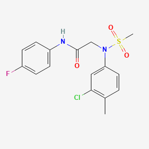 molecular formula C16H16ClFN2O3S B3678947 N~2~-(3-chloro-4-methylphenyl)-N~1~-(4-fluorophenyl)-N~2~-(methylsulfonyl)glycinamide 