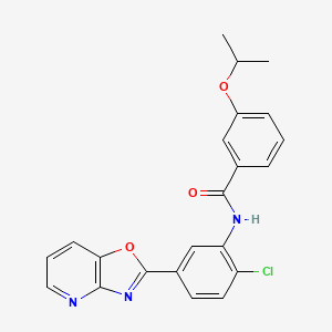 molecular formula C22H18ClN3O3 B3678954 N-(2-chloro-5-[1,3]oxazolo[4,5-b]pyridin-2-ylphenyl)-3-isopropoxybenzamide 