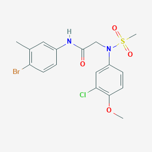 molecular formula C17H18BrClN2O4S B3678961 N~1~-(4-bromo-3-methylphenyl)-N~2~-(3-chloro-4-methoxyphenyl)-N~2~-(methylsulfonyl)glycinamide 