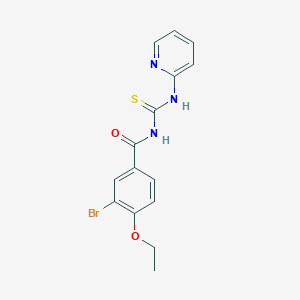 molecular formula C15H14BrN3O2S B3678965 3-bromo-4-ethoxy-N-[(2-pyridinylamino)carbonothioyl]benzamide 