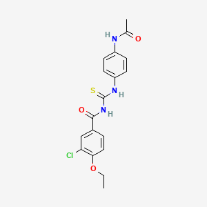 molecular formula C18H18ClN3O3S B3678968 N-({[4-(acetylamino)phenyl]amino}carbonothioyl)-3-chloro-4-ethoxybenzamide 