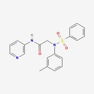 molecular formula C20H19N3O3S B3678976 N~2~-(3-methylphenyl)-N~2~-(phenylsulfonyl)-N~1~-3-pyridinylglycinamide 