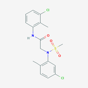 molecular formula C17H18Cl2N2O3S B3678985 N~1~-(3-chloro-2-methylphenyl)-N~2~-(5-chloro-2-methylphenyl)-N~2~-(methylsulfonyl)glycinamide 