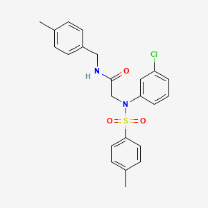 molecular formula C23H23ClN2O3S B3678997 N~2~-(3-chlorophenyl)-N~1~-(4-methylbenzyl)-N~2~-[(4-methylphenyl)sulfonyl]glycinamide 