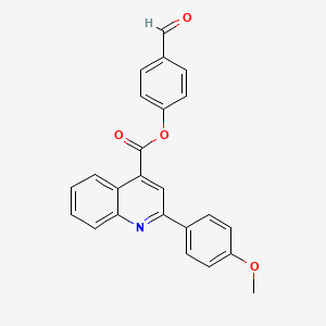 molecular formula C24H17NO4 B3679007 4-formylphenyl 2-(4-methoxyphenyl)-4-quinolinecarboxylate 