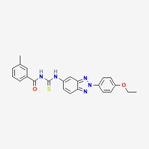 molecular formula C23H21N5O2S B3679015 N-({[2-(4-ethoxyphenyl)-2H-1,2,3-benzotriazol-5-yl]amino}carbonothioyl)-3-methylbenzamide 