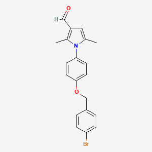 molecular formula C20H18BrNO2 B3679027 1-{4-[(4-bromobenzyl)oxy]phenyl}-2,5-dimethyl-1H-pyrrole-3-carbaldehyde 