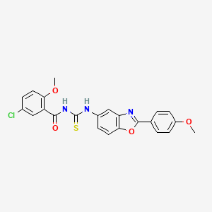 molecular formula C23H18ClN3O4S B3679029 5-chloro-2-methoxy-N-({[2-(4-methoxyphenyl)-1,3-benzoxazol-5-yl]amino}carbonothioyl)benzamide 