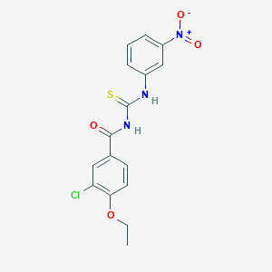 molecular formula C16H14ClN3O4S B3679033 3-chloro-4-ethoxy-N-{[(3-nitrophenyl)amino]carbonothioyl}benzamide 