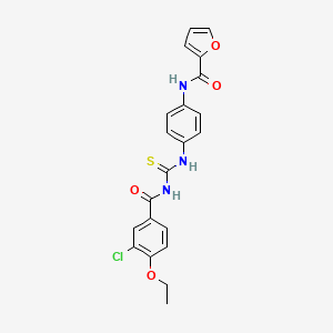 molecular formula C21H18ClN3O4S B3679039 N-[4-({[(3-chloro-4-ethoxybenzoyl)amino]carbonothioyl}amino)phenyl]-2-furamide 