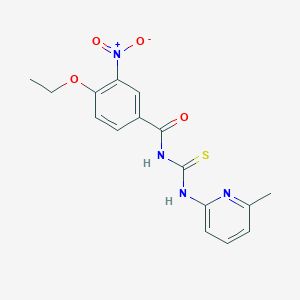 molecular formula C16H16N4O4S B3679043 4-ethoxy-N-{[(6-methyl-2-pyridinyl)amino]carbonothioyl}-3-nitrobenzamide 