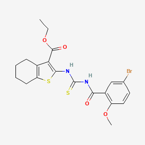 molecular formula C20H21BrN2O4S2 B3679060 Ethyl 2-({[(5-bromo-2-methoxyphenyl)carbonyl]carbamothioyl}amino)-4,5,6,7-tetrahydro-1-benzothiophene-3-carboxylate 