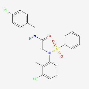 2-[N-(benzenesulfonyl)-3-chloro-2-methylanilino]-N-[(4-chlorophenyl)methyl]acetamide