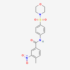 molecular formula C18H19N3O6S B3679081 4-methyl-N-[4-(4-morpholinylsulfonyl)phenyl]-3-nitrobenzamide 