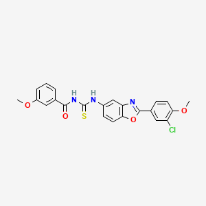 N-({[2-(3-chloro-4-methoxyphenyl)-1,3-benzoxazol-5-yl]amino}carbonothioyl)-3-methoxybenzamide