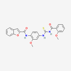 molecular formula C25H21N3O5S B3679107 N-[2-methoxy-4-({[(2-methoxyphenyl)carbonyl]carbamothioyl}amino)phenyl]-1-benzofuran-2-carboxamide 