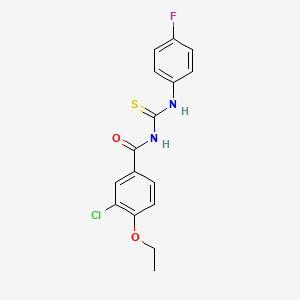 molecular formula C16H14ClFN2O2S B3679119 3-chloro-4-ethoxy-N-[(4-fluorophenyl)carbamothioyl]benzamide 