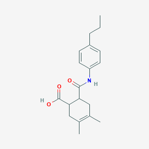 molecular formula C19H25NO3 B3679134 3,4-Dimethyl-6-[(4-propylphenyl)carbamoyl]cyclohex-3-ene-1-carboxylic acid 