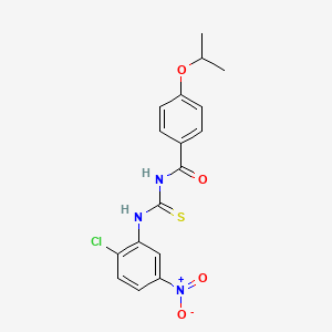 molecular formula C17H16ClN3O4S B3679138 N-[(2-chloro-5-nitrophenyl)carbamothioyl]-4-propan-2-yloxybenzamide 