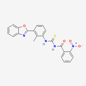 N-{[3-(1,3-benzoxazol-2-yl)-2-methylphenyl]carbamothioyl}-2-nitrobenzamide