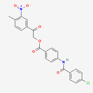 2-(4-METHYL-3-NITROPHENYL)-2-OXOETHYL 4-(4-CHLOROBENZAMIDO)BENZOATE