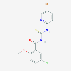 molecular formula C14H11BrClN3O2S B3679197 N-{[(5-bromo-2-pyridinyl)amino]carbonothioyl}-5-chloro-2-methoxybenzamide 