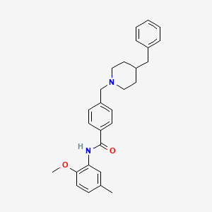 molecular formula C28H32N2O2 B3679201 4-[(4-benzyl-1-piperidinyl)methyl]-N-(2-methoxy-5-methylphenyl)benzamide 