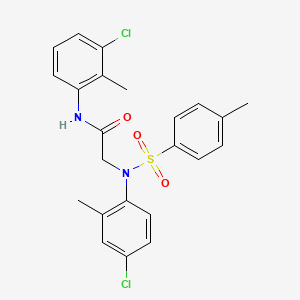 molecular formula C23H22Cl2N2O3S B3679217 N~1~-(3-chloro-2-methylphenyl)-N~2~-(4-chloro-2-methylphenyl)-N~2~-[(4-methylphenyl)sulfonyl]glycinamide 